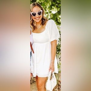 Mable white babydoll dress - size L
